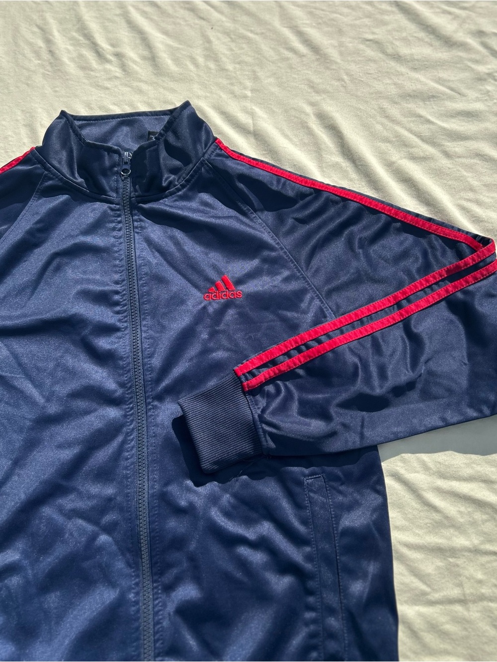 Adidas Men’s Navy Track Jacket with Red Stripe
